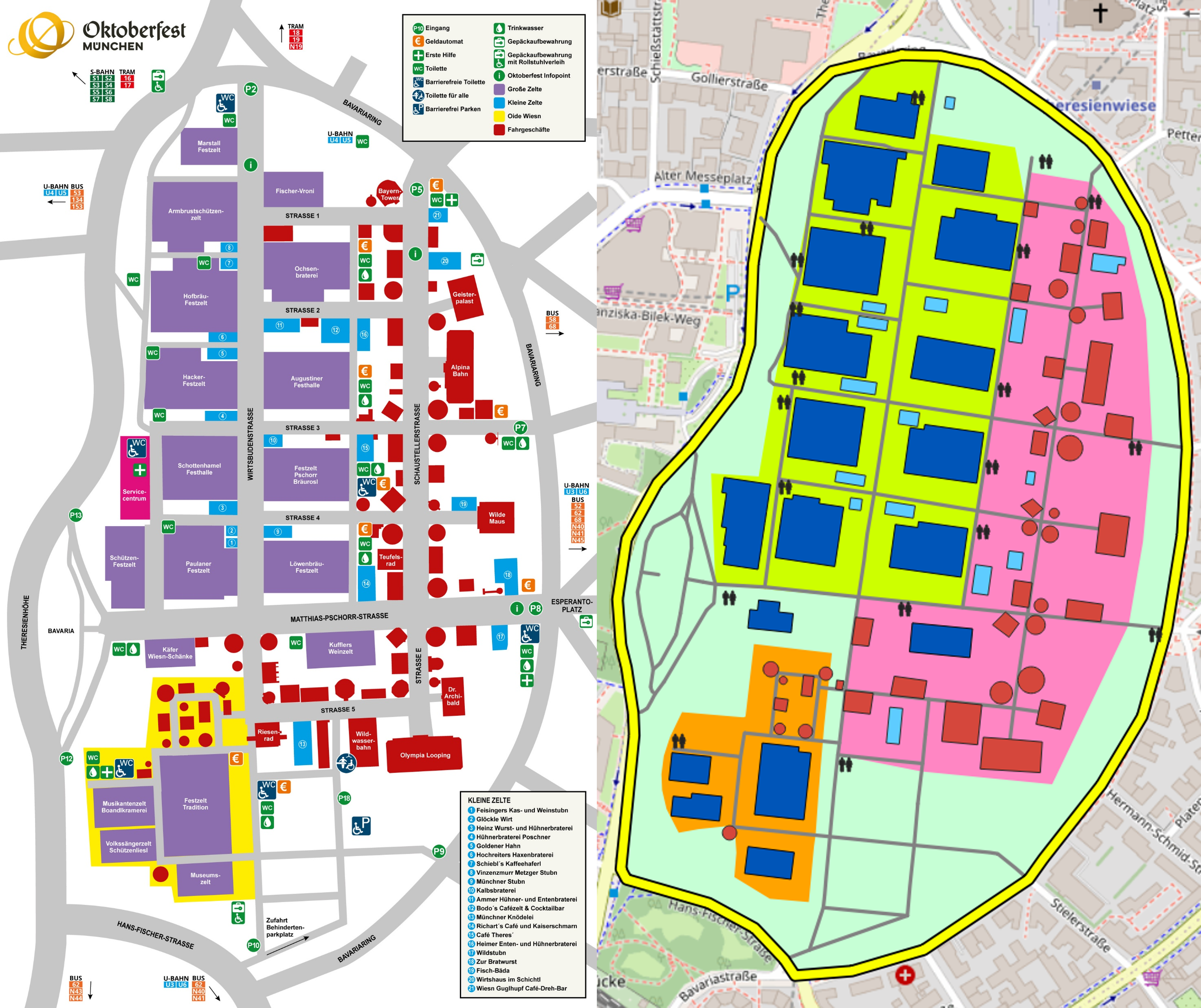 Comparison of the official map and the manually digitized data
